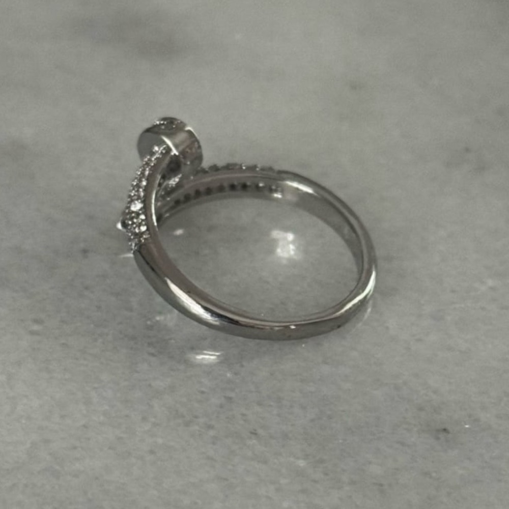 Silver Crystal Pave Nail Wrap Ring Brand New - Picture 5 of 5